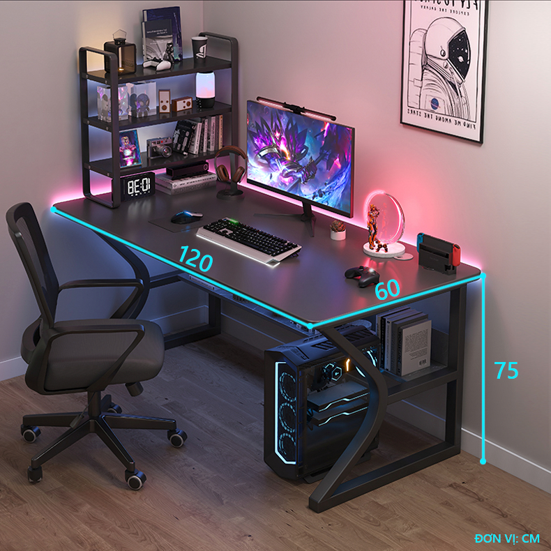 Bàn làm việc kết hợp bàn gaming thoải mái thương hiệu Monoka - gm67