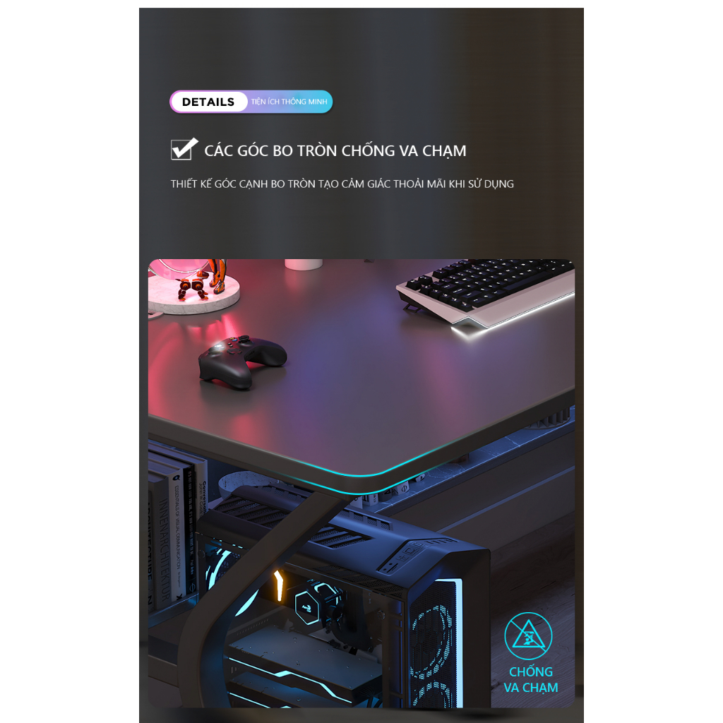 Bàn làm việc kết hợp bàn gaming thoải mái thương hiệu Monoka - gm67