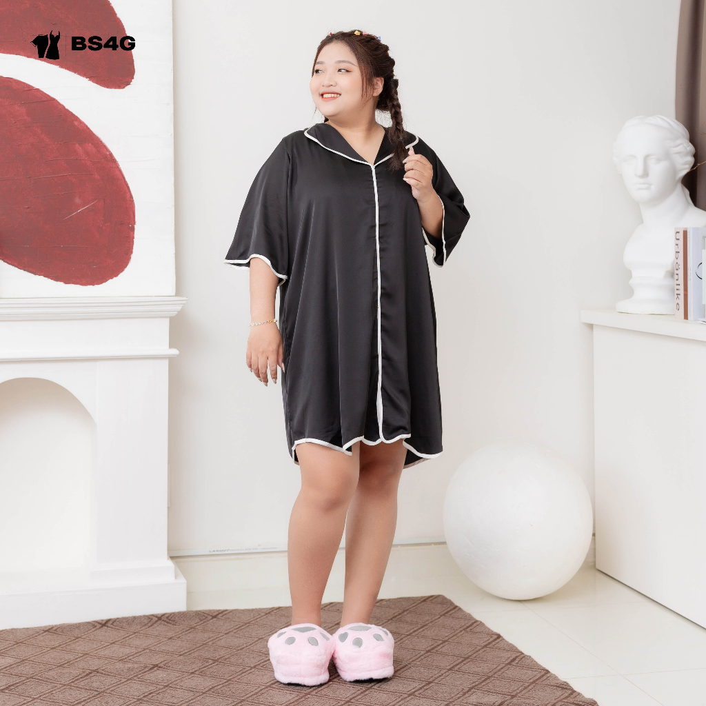 ĐẦM NGỦ LỤA PYJAMA TRƠN BIGSIZE