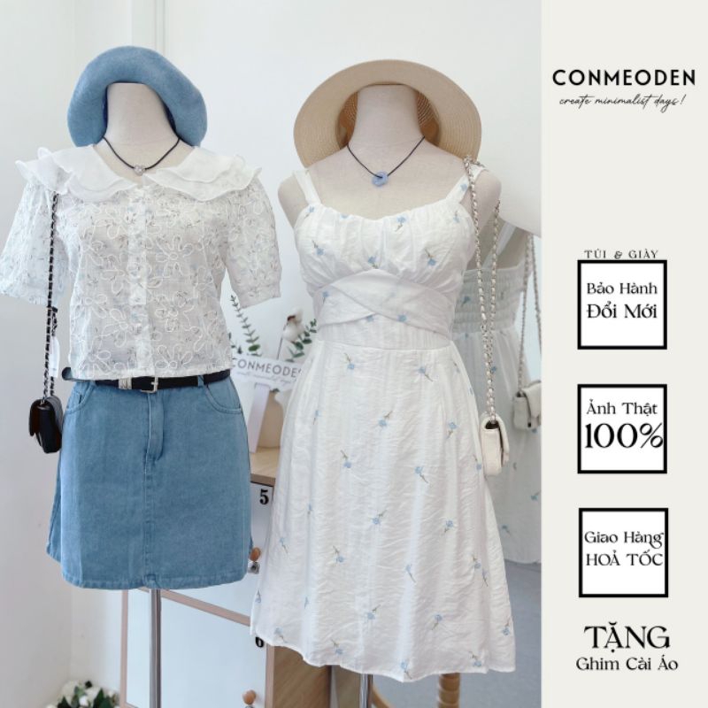 Đầm Hoa Thêu 2 Dây CONMEODEN - DAHA DRESS