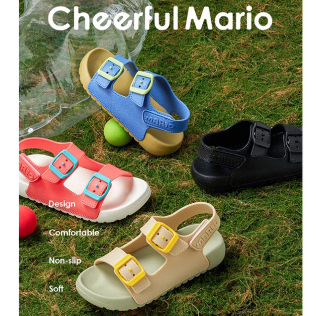 Dép Quai Hậu Sandal cho bé Cheerful Mario 8822 chống trơn trượt cho bé trai bé gái