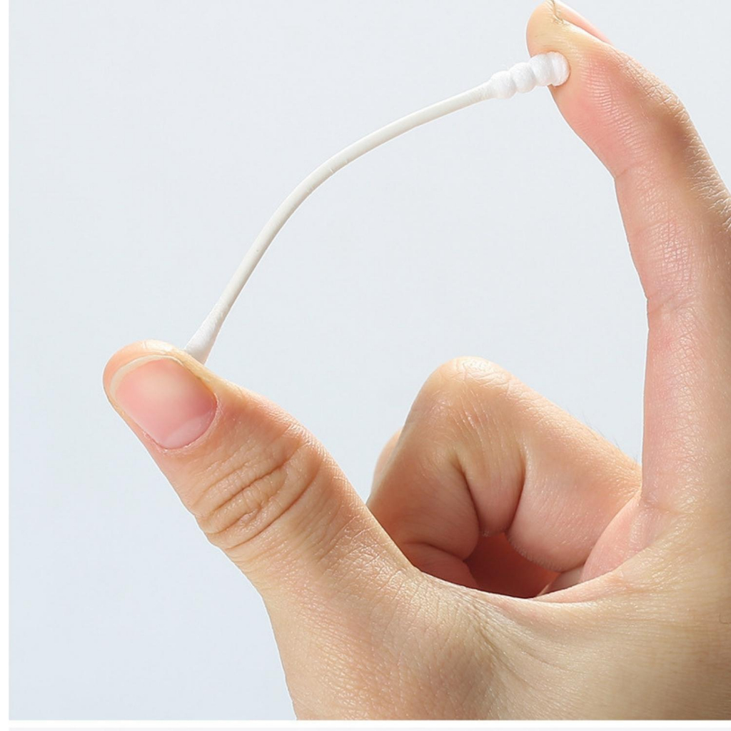 Bông Tăm Ngoáy Tai Cho Bé Hộp 200 Que Thân Thiện Với Môi Trường, Tăm Bông Ngoáy Tai An Toàn Tiện Lợi