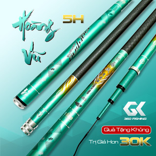 Cần câu tay hoàng vũ 5h cần câu đài câu đơn cacbon cần câu cá tặng kèm ngọn