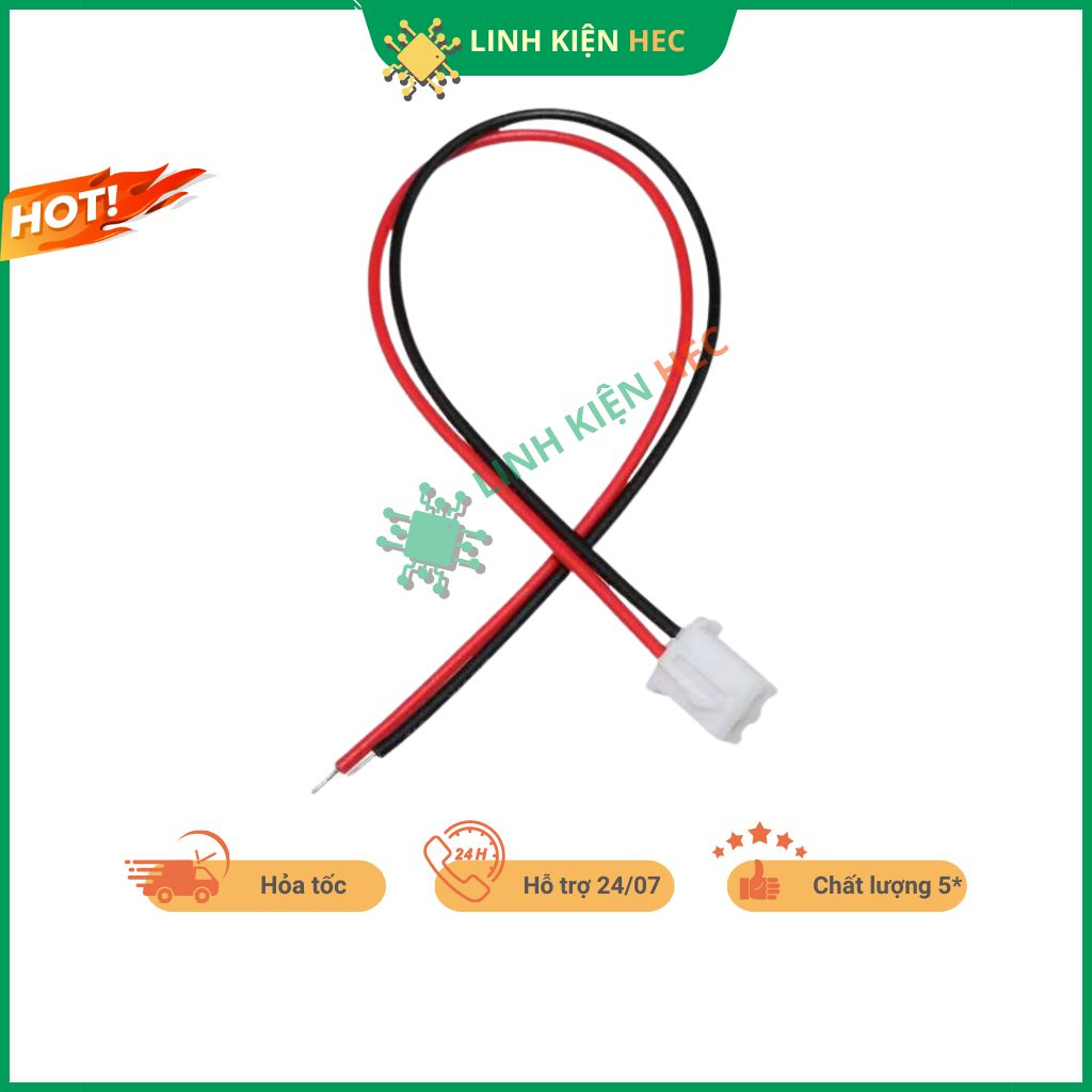 Dây bus 2P XH2.54 1 đầu cắm dây 22AWG  chính hãng linh kiện hec