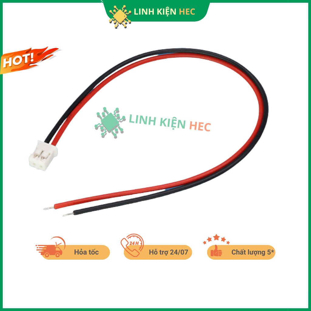 Dây bus 2P XH2.54 1 đầu cắm dây 22AWG  chính hãng linh kiện hec