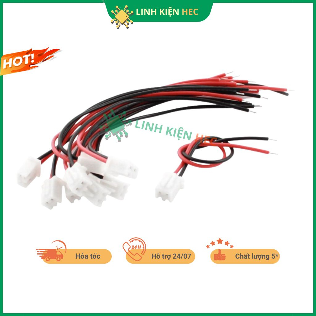 Dây bus 2P XH2.54 1 đầu cắm dây 22AWG  chính hãng linh kiện hec