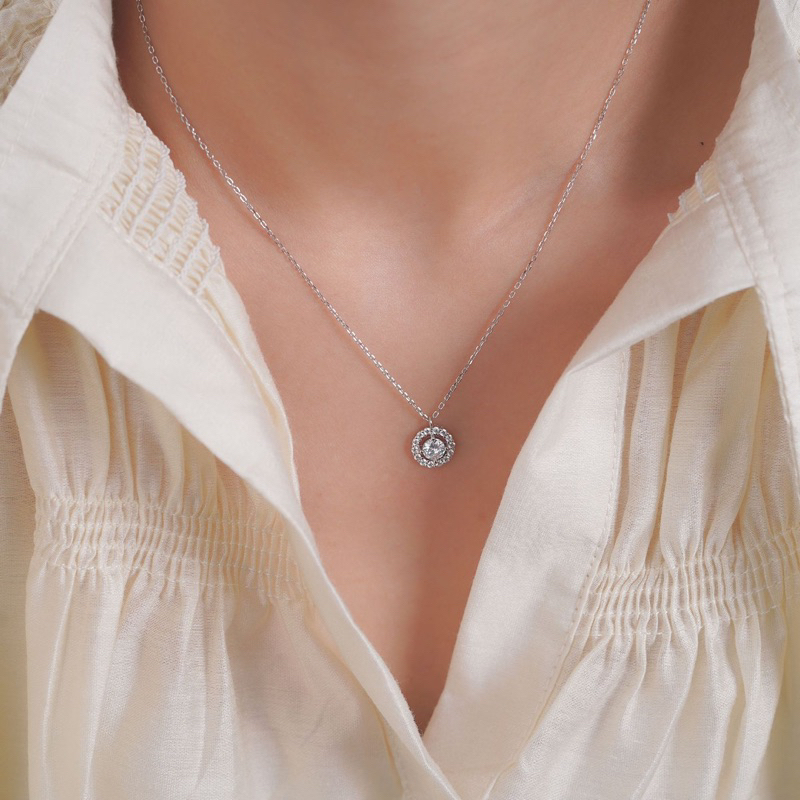 Dây chuyền bạc 925 cho nữ vòng cổ bạc Sun Flower-DC36-AURASILVER