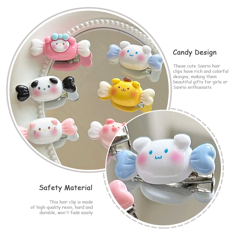 miumiua🔮SANRIO Kẹp Tóc Hình Ngôi Sao / Trái Tim / Phấn Má Hồng mini Dễ Thương 17 Màu Lựa Chọn Phong Cách Nhật Bản