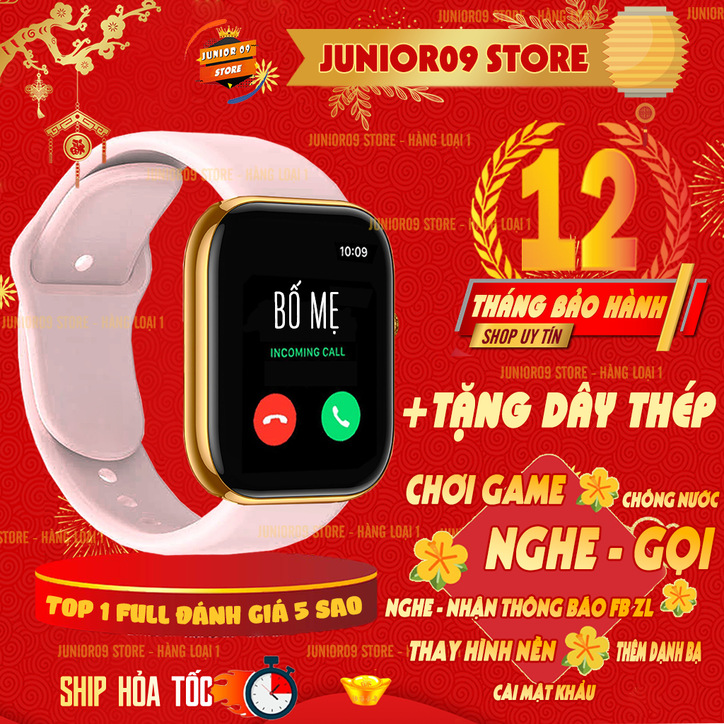 Đồng hồ thông minh JUNIOR09 WATCH 8, Smartwatch Nghe gọi, Chơi game, Theo dõi Sức khỏe, Chống nước, Nhận thông báo