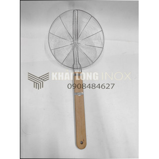 Vợt mì / vợt thực phẩm dạng vòng inox cán gỗ