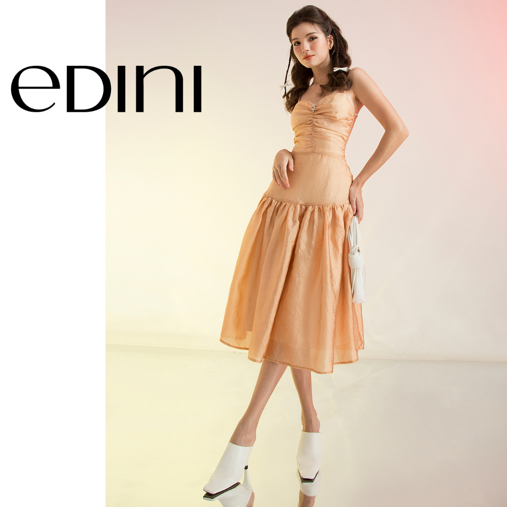Đầm Hai Dây Xếp Nếp Phần Ngực - EDINI - D1615