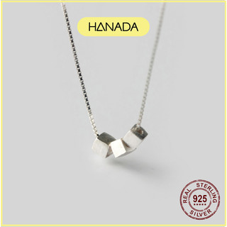 Dây chuyền bạc 925 hanada vuông nhám không đá đơn 0126 f3