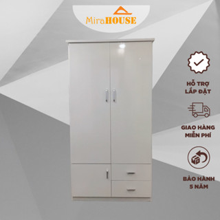 Tủ Quần Áo - Tủ Nhựa Đài Loan 2 Cánh MIRA HOUSE Tiện Lợi Chịu Lực Tốt Cao 1m85 dài 84cm sâu bì 50cm