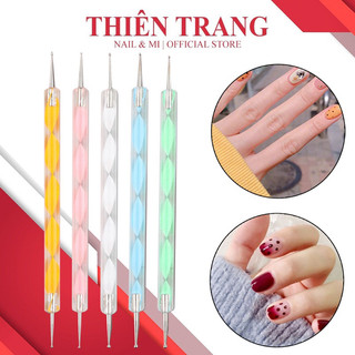 Set bút chấm bi 5 cây - bút chấm bi vẽ nail 2 đầu chuyên dụng -bút đầu tròn chuyên dụng