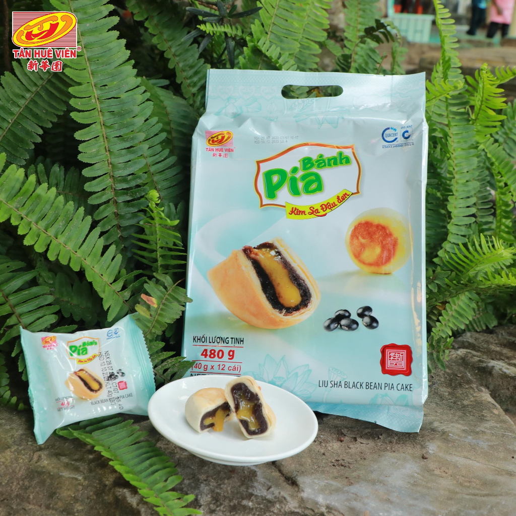 Bánh pía Kim Sa đậu đen Tân Huê Viên (480g)