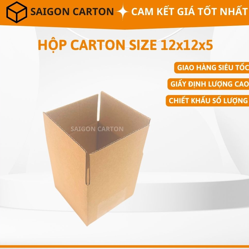 50 hộp carton size 12x12x5 - sản xuất bởi SÀI GÒN CARTON