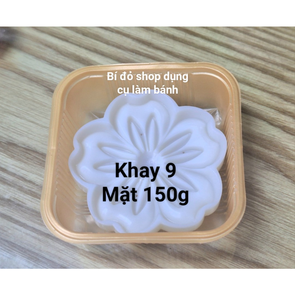 Size 150g - Khuôn trung thu lò xo 2023 HOA ĐÀO 4 mặt 1 nhấn - Bí đỏ shop dụng cụ làm bánh