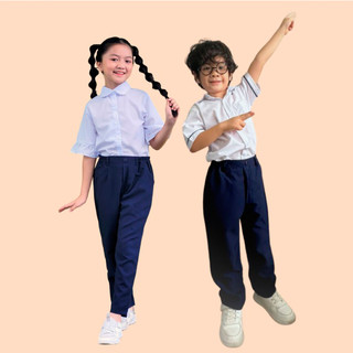 Quần dài học sinh phối thun hông,không khóa kéo,bền rẻ đẹp cho bé đi học 5-14 tuổi TDP010 - Jadiny