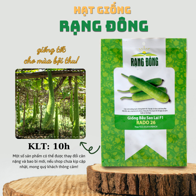 Hạt giống Bầu Sao Lai F1 siêu đậu quả, trái dài, ngọt, trồng quanh năm - Hạt giống Rạng Đông