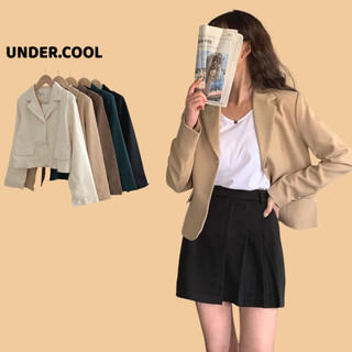 Áo Blazer Croptop 2 lớp dáng ngắn 2 khuy Tay Dài Vạt bầu UNDERCOOL - Vest Ngắn đẹp AV03