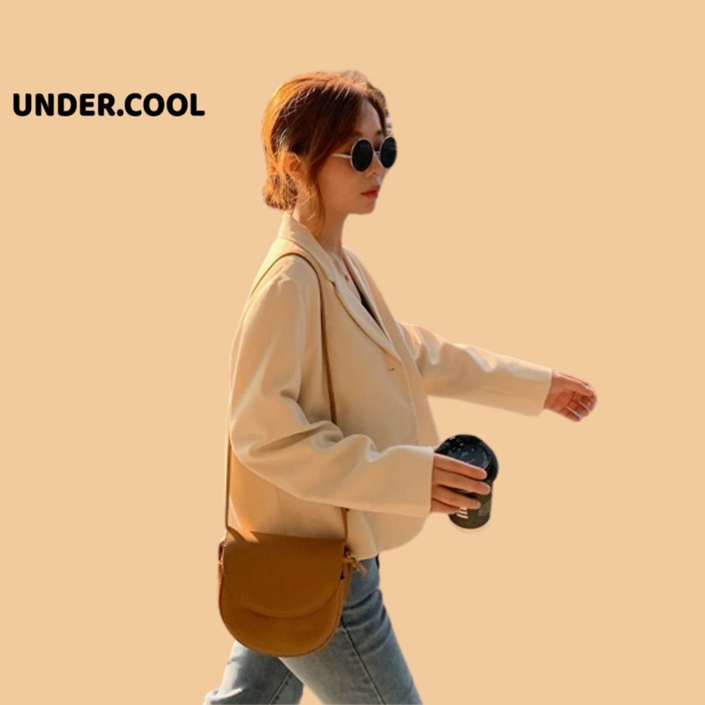 Áo Blazer Croptop 2 lớp dáng ngắn 2 khuy Tay Dài Vạt bầu UNDERCOOL - Vest Ngắn đẹp