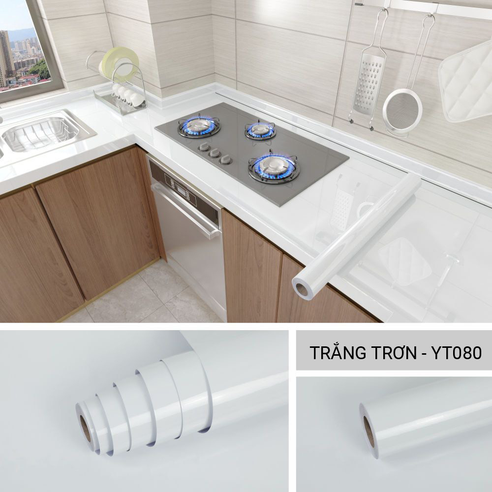 Giấy dán bếp chống dầu mỡ YT212 Đá Trắng Trơn