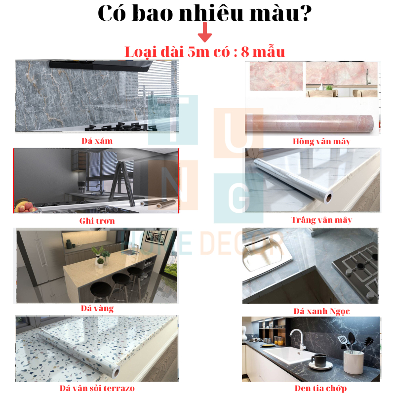 Giấy dán bếp chống dầu mỡ YT212 Đá Trắng Trơn