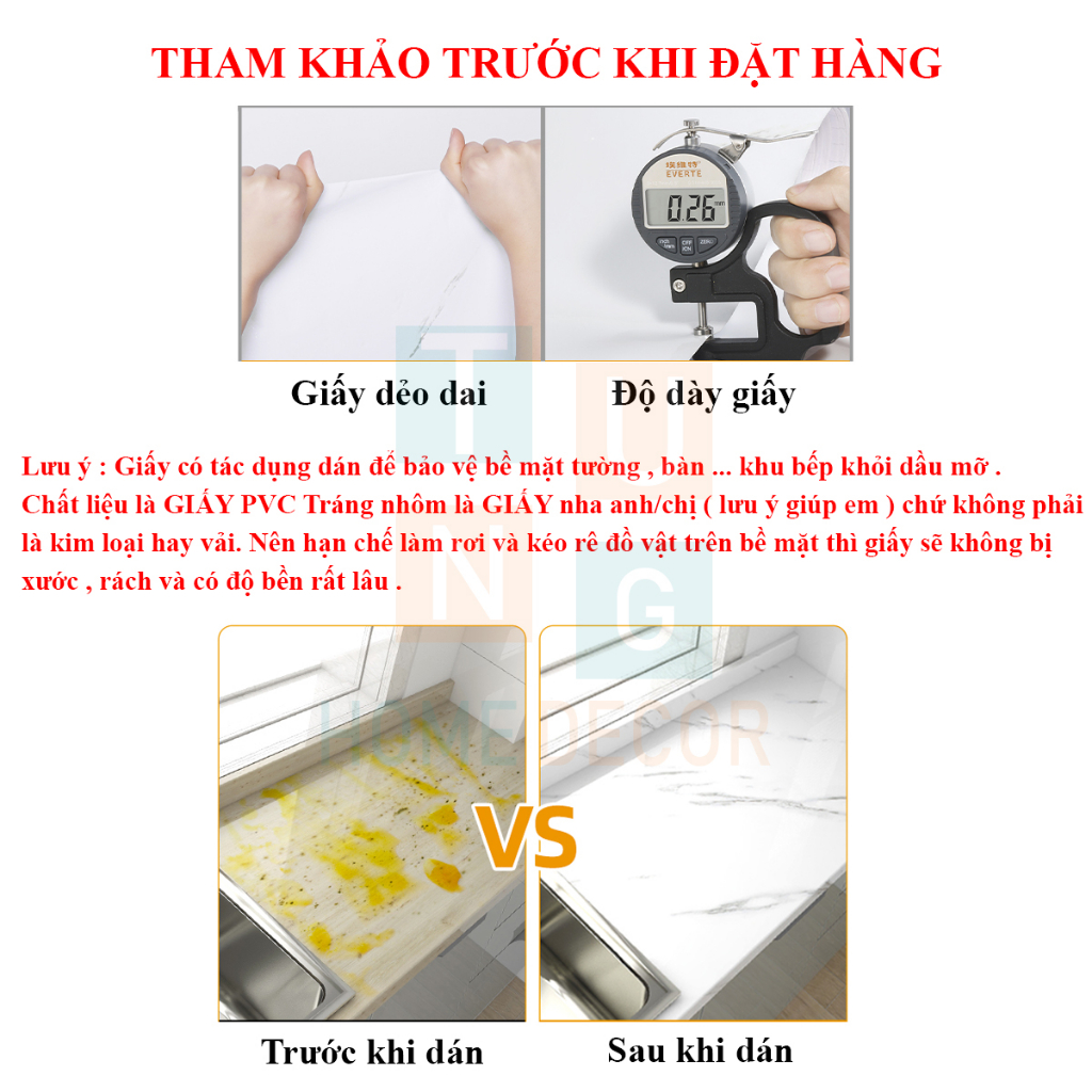 Giấy dán bếp chống dầu mỡ YT212 Đá Trắng Trơn