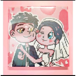 Tranh Đính Đá Cặp Đôi Size 20x20, Full Khung