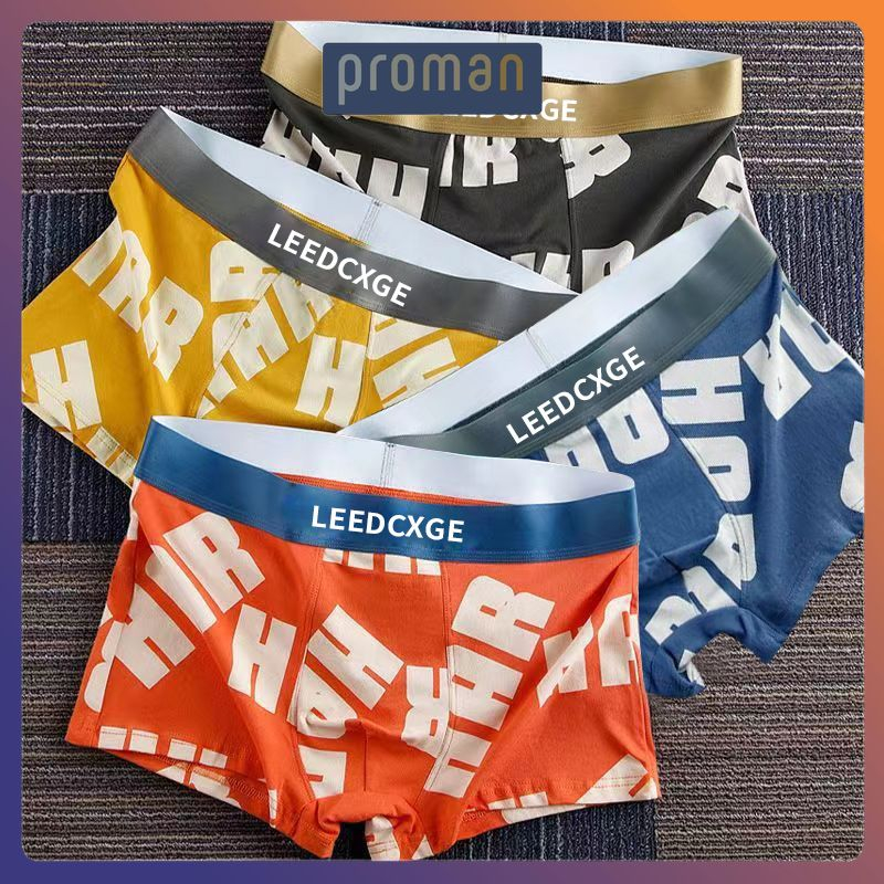 Quần Lót Nam Boxer In Hình LEEDCXGE Lụa Băng Mềm Mịn, Quần Sịp Đùi Nam Đúc Cạp Cao Cấp SL05 - PROMAN