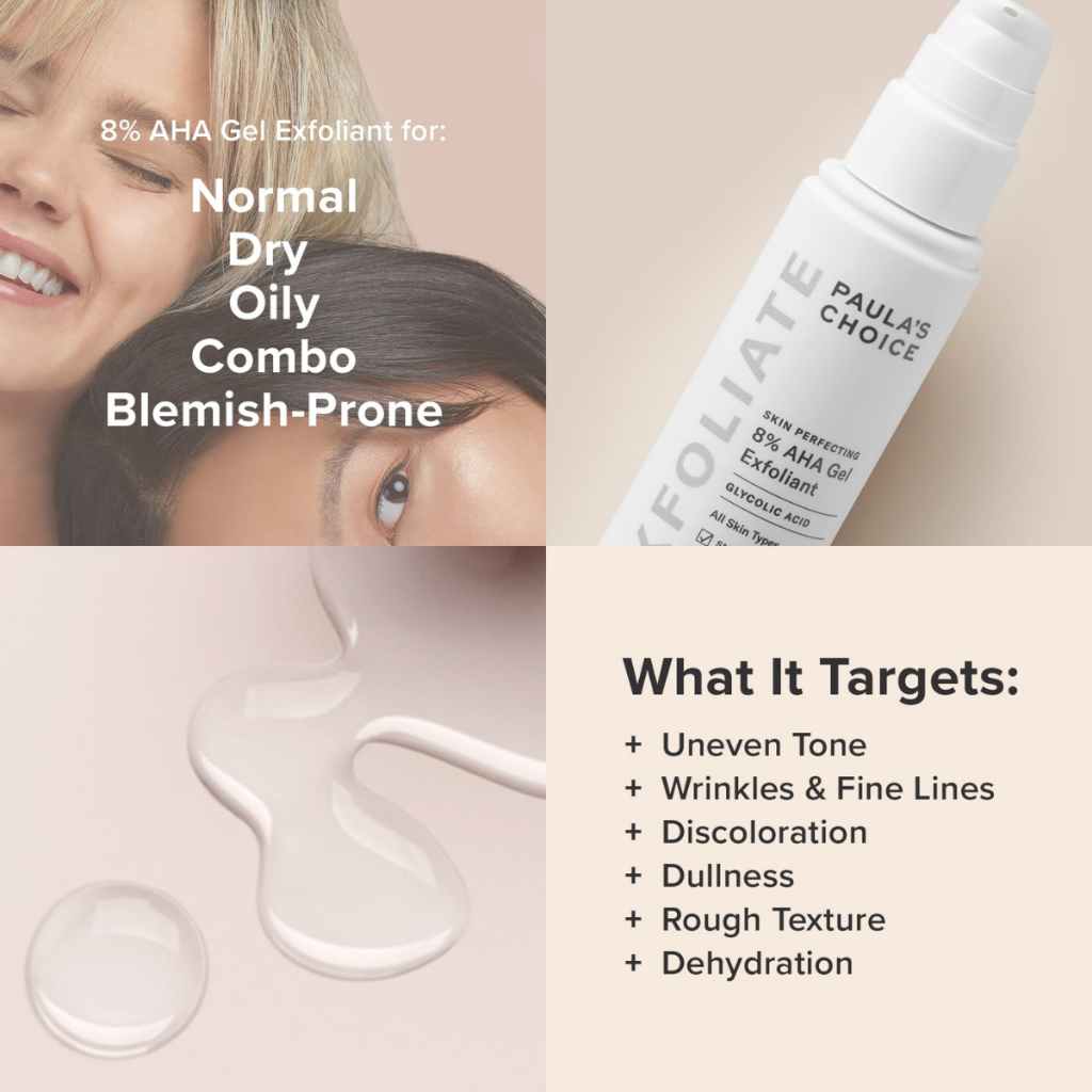 Tẩy Tế Bào Chết Paula's Choice 8% AHA Gel Dưỡng Da Chuyên Sâu 100ml Minisize 15ml