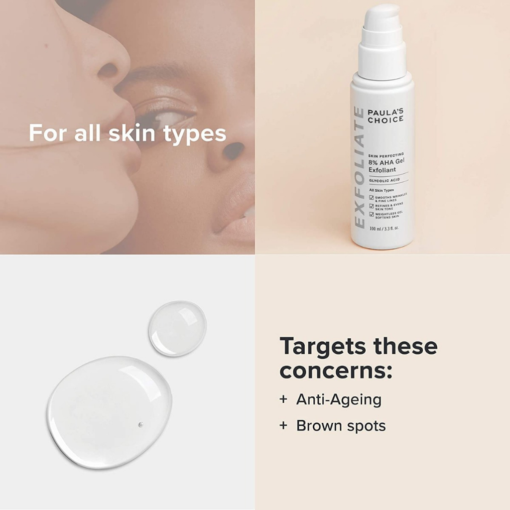 Tẩy Tế Bào Chết Paula's Choice 8% AHA Gel Dưỡng Da Chuyên Sâu 100ml Minisize 15ml