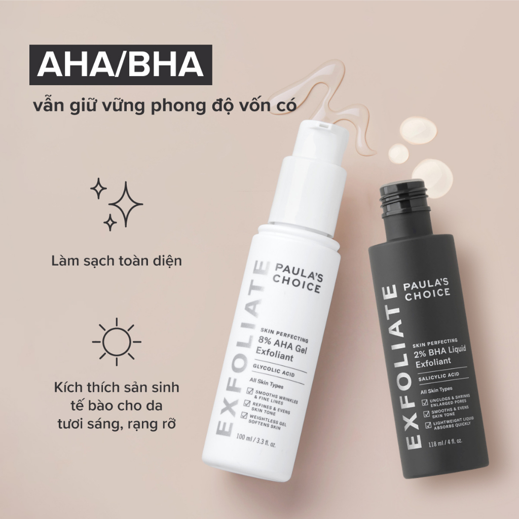 Tẩy Tế Bào Chết Paula's Choice AHA Skin Perfecting 8% Gel Exfoliant 100ml Dưỡng Da Chuyên Sâu