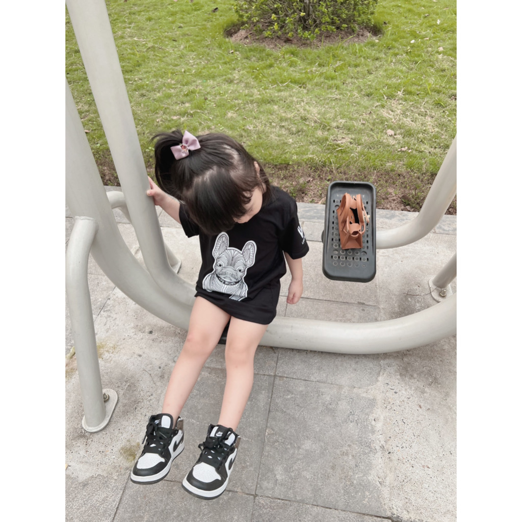 Áo thun gia đình life work chó trắng, áo phông cho bé cotton unisex, thời trang trẻ em - Winni Kids