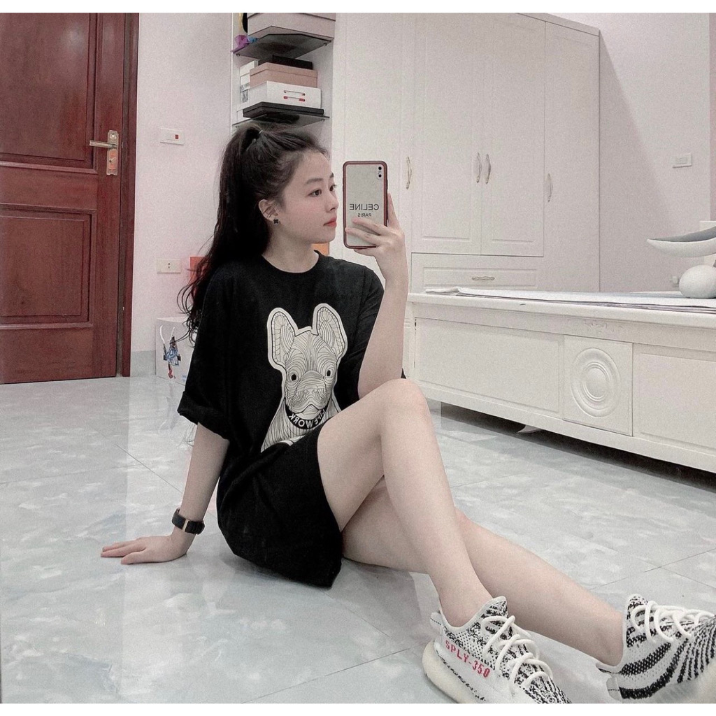 Áo thun gia đình life work chó trắng, áo phông cho bé cotton unisex, thời trang trẻ em - Winni Kids