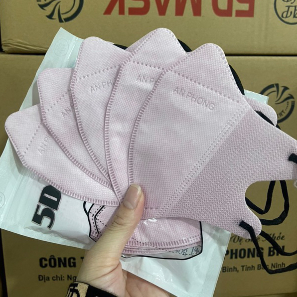 Khẩu trang 5D An Phong 3 lớp kháng khuẩn hàng chính hãng.
