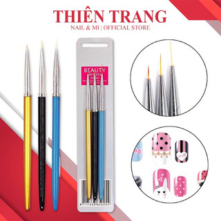    GIÁ SALE SIÊU SỐC   Set cọ râu - bộ cọ nét 3 cây vẽ nail BEAUTY - cọ vẽ nét siêu mảnh  mềm mịn chuyên dùng vẽ nail 