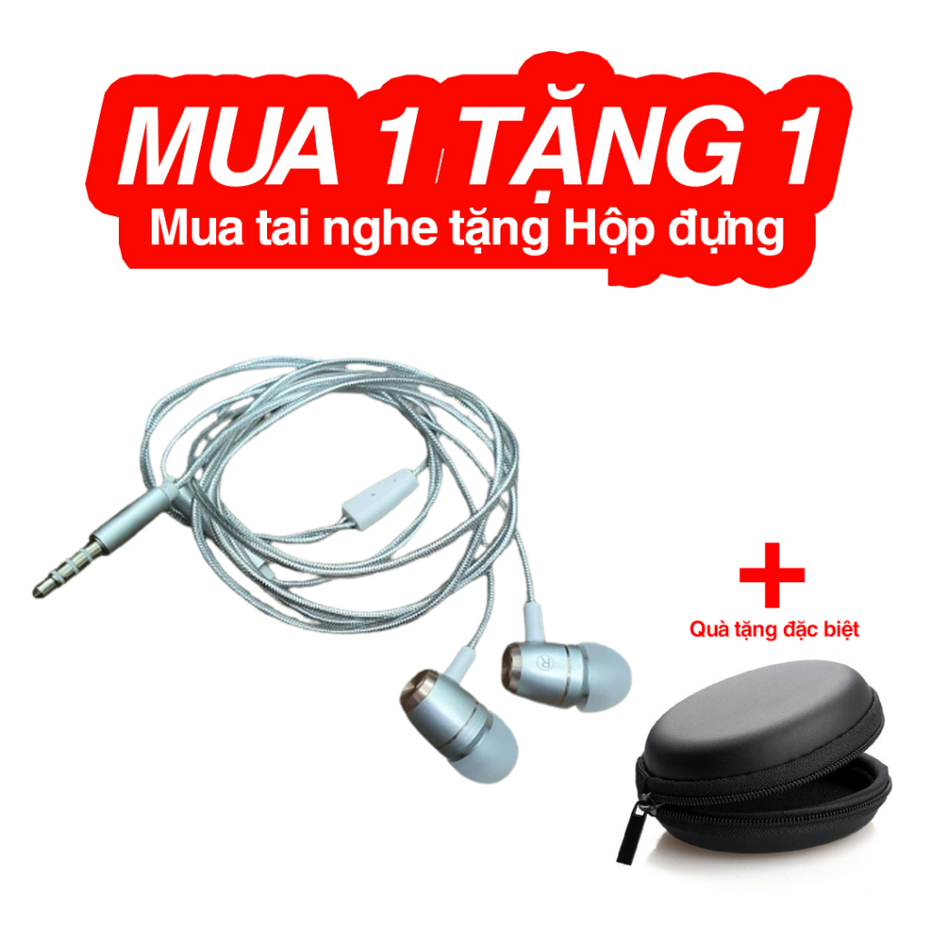 Tai nghe Xiaomi chính hãng Meitu C9 cổng Jack 3,5mm dây kim tuyến DOGIA bảo hành 12 tháng