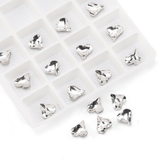 Đá khối hình trái tim gắn móng-gói 10 viên