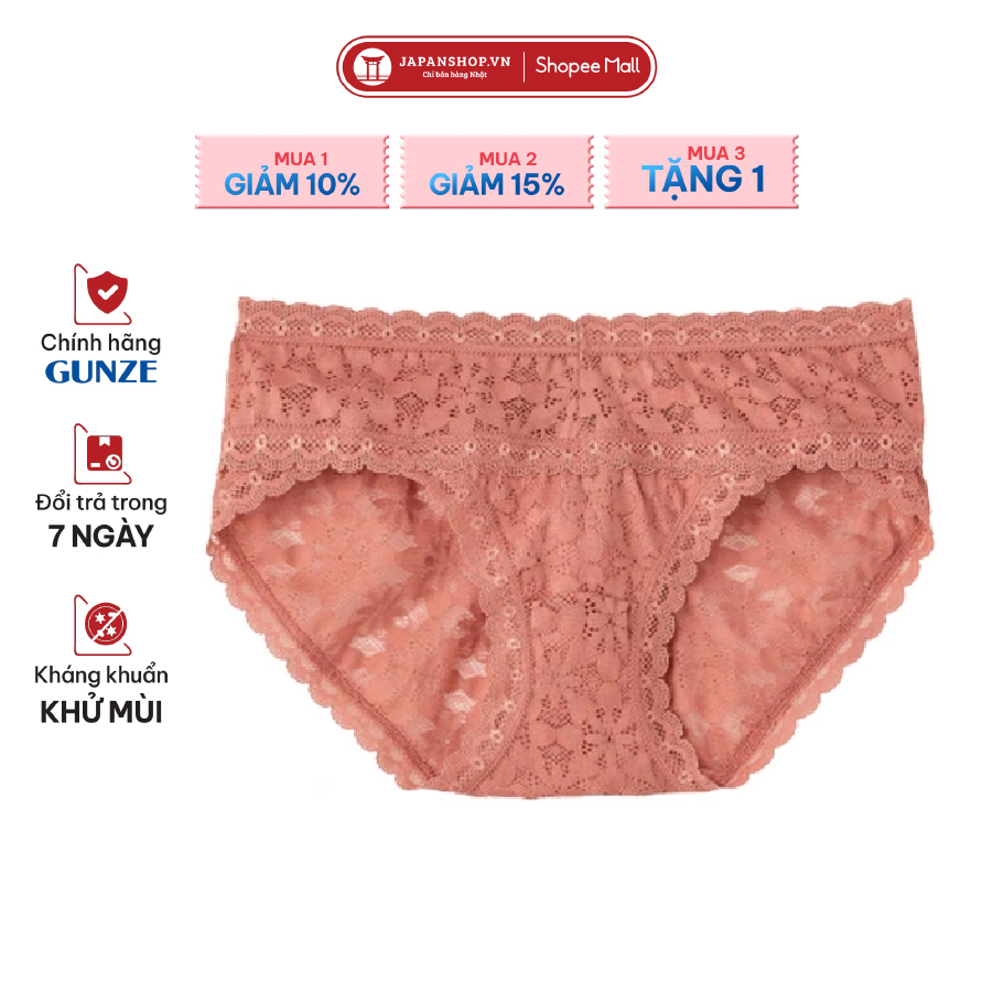 Quần Lót Ren Vải Mềm Cao Cấp Kháng Khuẩn Hadaka Gunze HZ8071 Nội Địa Nhật Chính Hãng