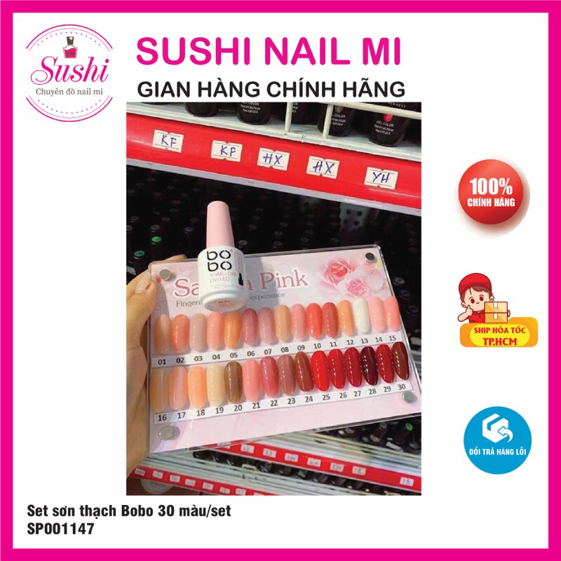 Set sơn thạch Bobo 30 màu/set (1147) - Sushi nail mi