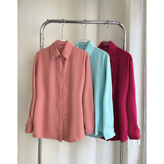  Áo sơ mi nữ dài tay thanh lịch basic