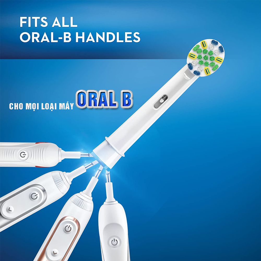 Set bộ 4 đầu bàn chải Minh House cho máy đánh răng điện Oral B Braun, lông mềm