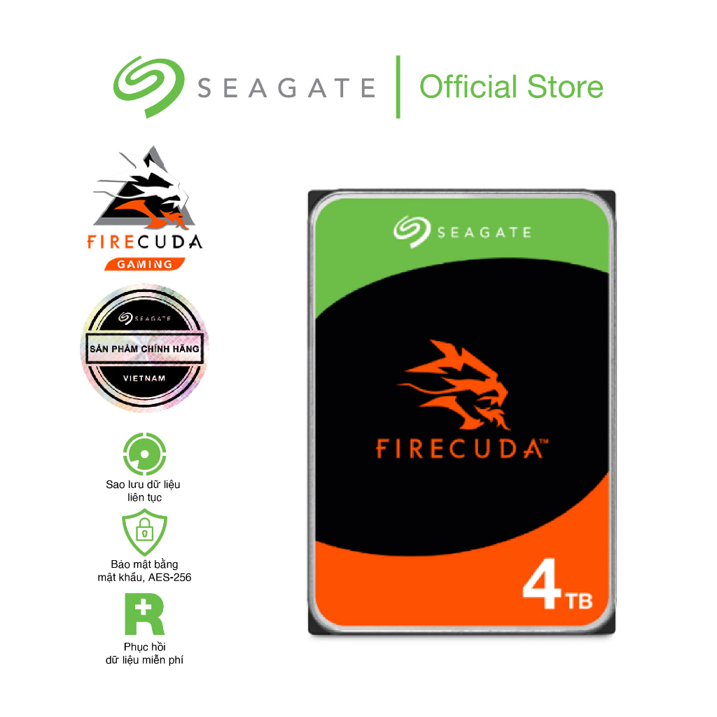 Ổ cứng HDD 3.5" PC SEAGATE FireCuda 4TB SATA 7200RPM 256MB - ST4000DX005