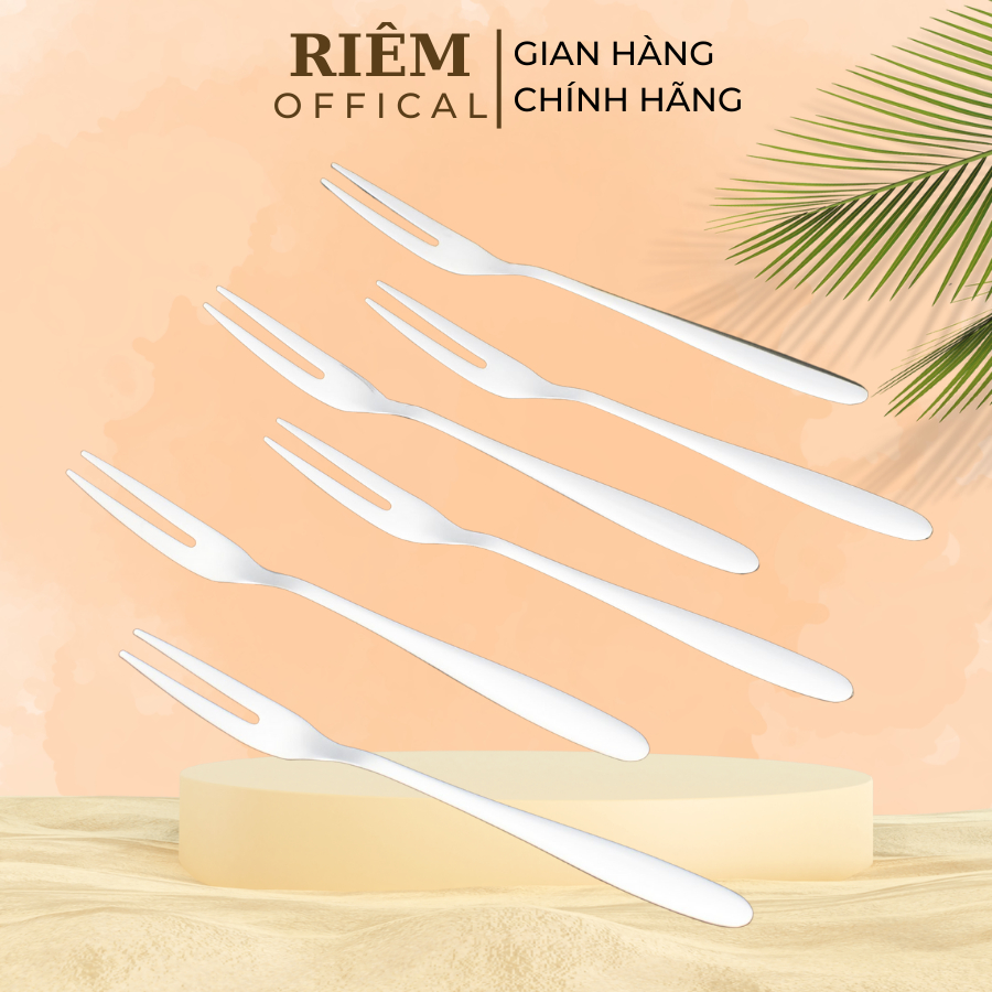 Nĩa Ăn Trái Cây Chất Liệu Inox Sáng Bóng Loại Đầu 2 Răng Tiên Lợi RIEM