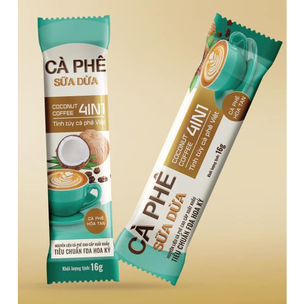 (Set 108 Gói) Cà Phê Sữa Dừa 4in1 EVEREST COFFEES .Tiêu Chuẩn FDA Hoa Kỳ. Hàng Việt Nam Chất Lượng Xuất Khẩu Mỹ