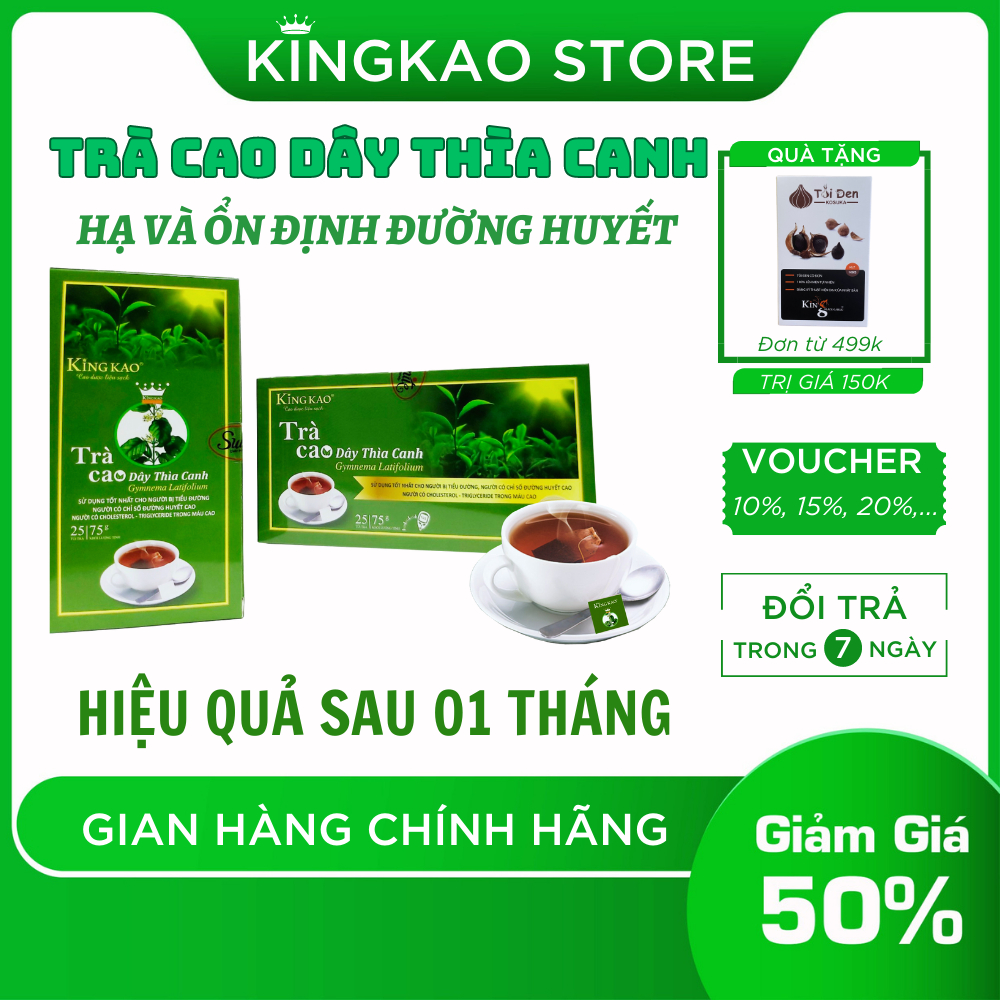 Trà túi lọc dây thìa canh lá to KingKao - Cho người dùng Sữa tiểu đường Đường ăn kiêng Bánh tiểu đường Ngũ cốc giảm cân