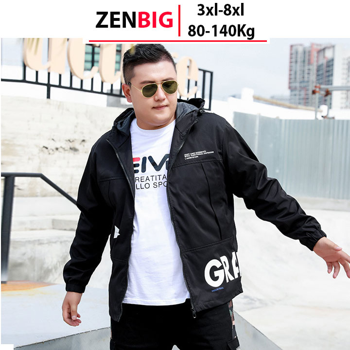 Áo khoác nam ZENBIG dành cho người mập, béo, 2 lớp chống thấm - size từ 8XL (140kg)