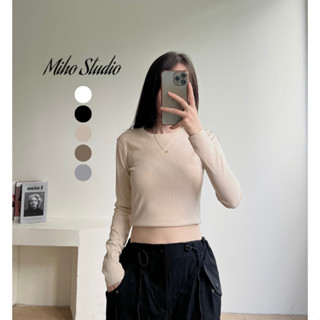 Áo croptop len tăm dài tay thu đông Miho Studio