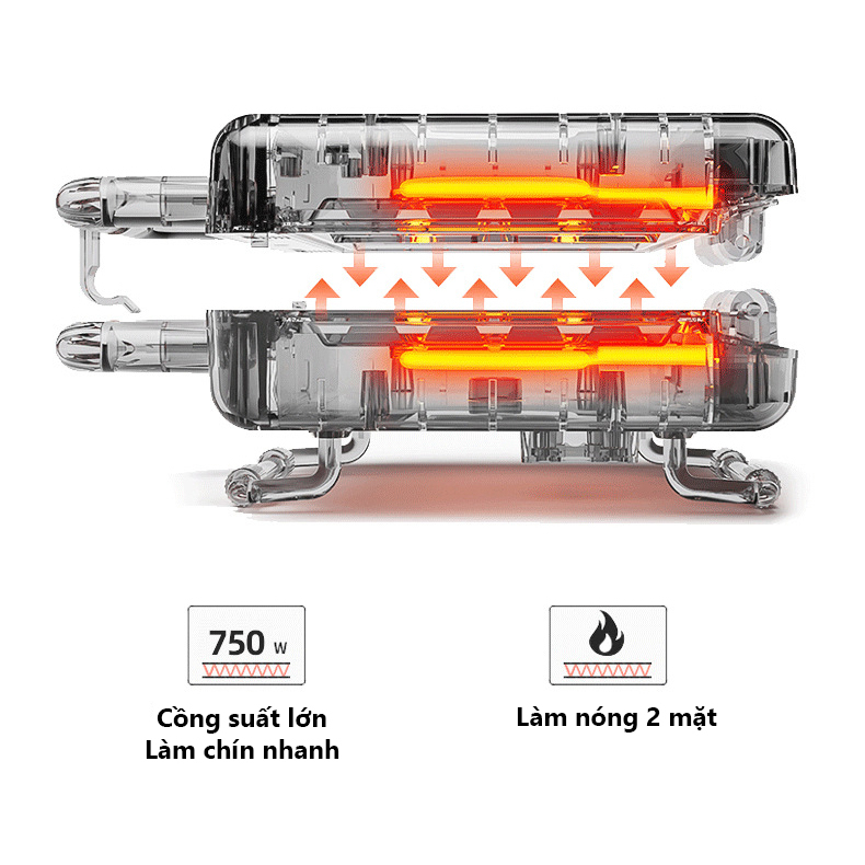 Máy nướng bánh mì, máy kẹp bánh mì sandwich SK550 hàng bảo hành 12 tháng